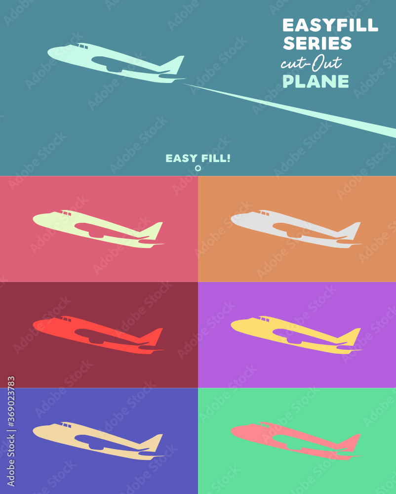 Fototapeta premium Set of different color styles easy to change color planes vector graphics