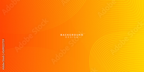 Abstract yellow and orange warm tone background with simply curve lighting element vector