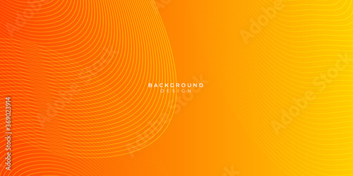 Abstract yellow and orange warm tone background with simply curve lighting element vector