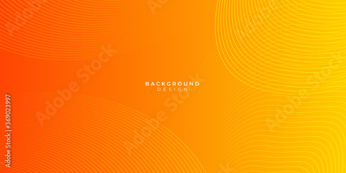 Abstract yellow and orange warm tone background with simply curve lighting element vector
