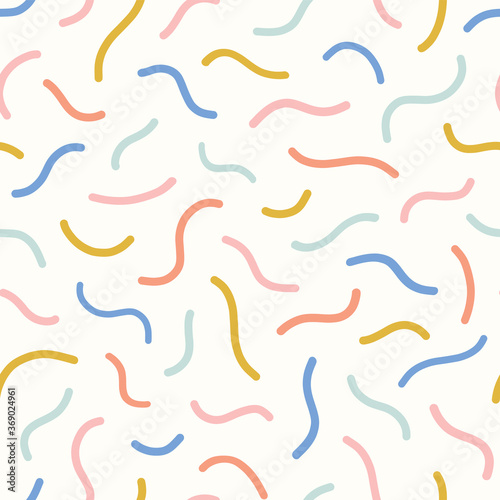 Abstract squiggle pattern design. Fun vector seamless repeat of wavy lines. photo