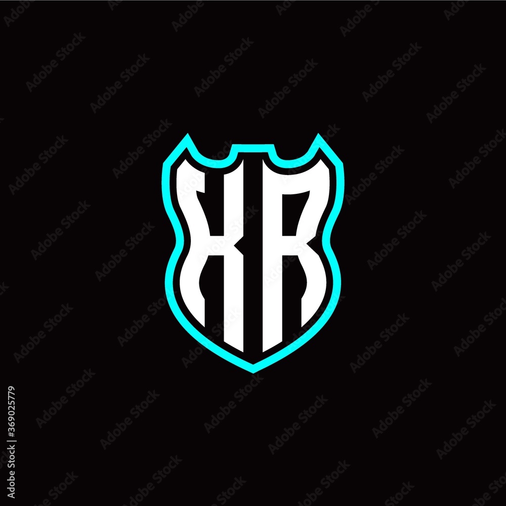 K R initial logo design with shield shape K R initial logo design with shield shape