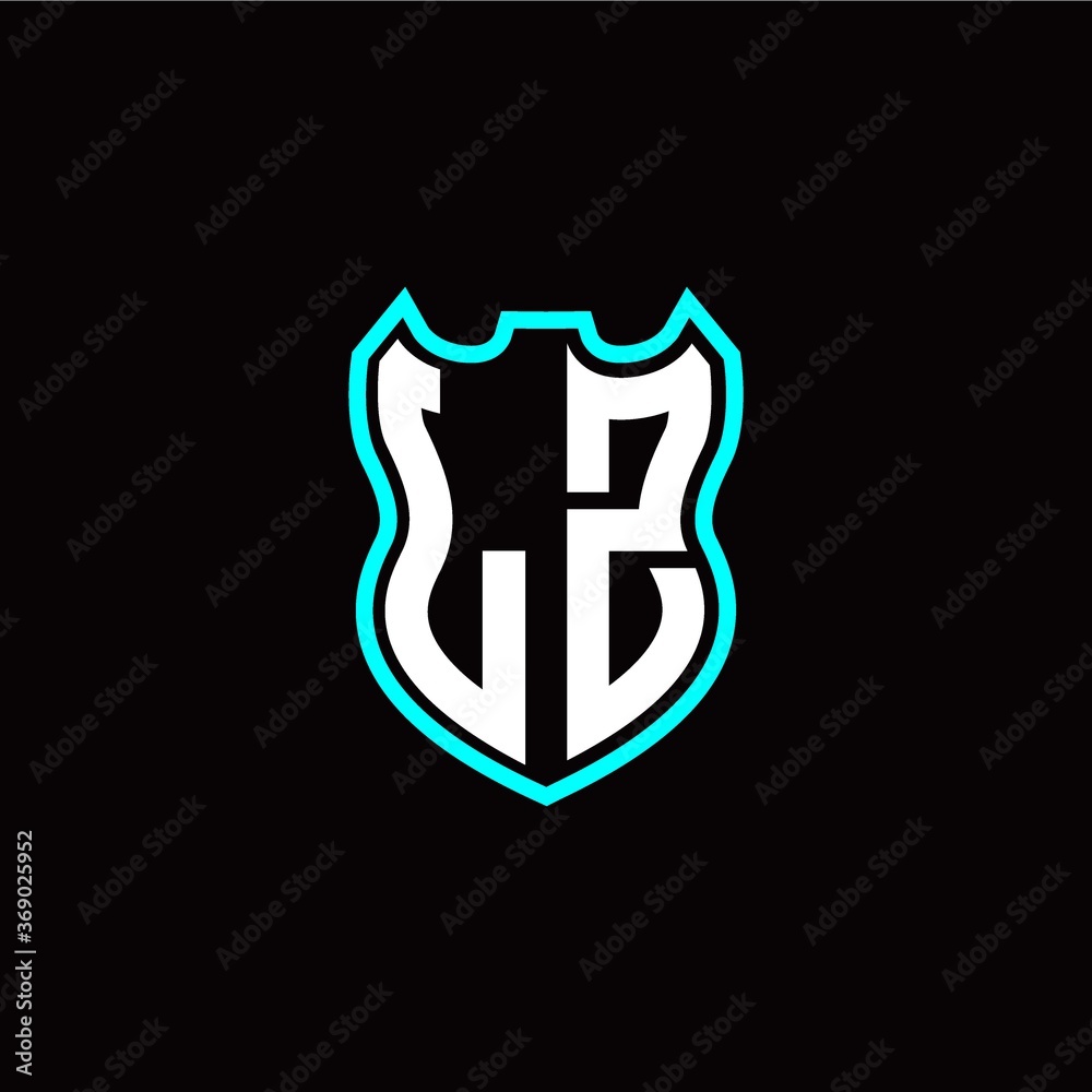 L Z initial logo design with shield shape L Z initial logo design with shield shape