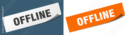 offline paper peeler sign set. offline sticker
