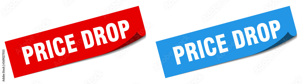 price drop paper peeler sign set. price drop sticker price drop paper peeler sign set. price drop sticker