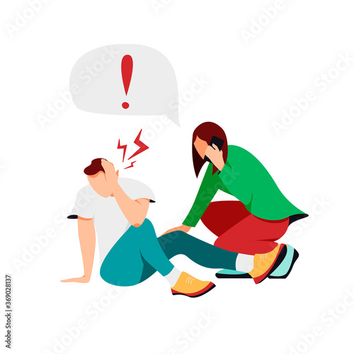 Woman calling the emergency