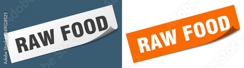 raw food paper peeler sign set. raw food sticker