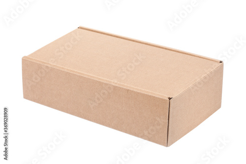 wine carton box isolated on white background with clipping path and copy space for your text © Andrea