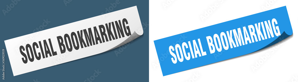 social bookmarking paper peeler sign set. social bookmarking sticker