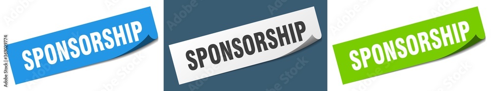 sponsorship paper peeler sign set. sponsorship sticker