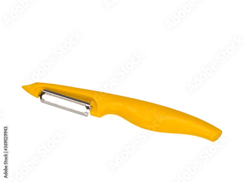 Bild auf Leinwand Yellow peeler on white background