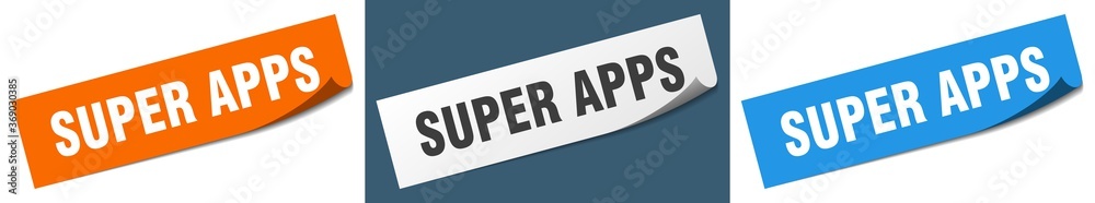 super apps paper peeler sign set. super apps sticker super apps paper peeler sign set. super apps sticker