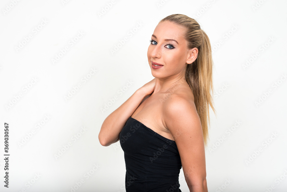 Portrait of happy young beautiful blonde woman Portrait of happy young beautiful blonde woman