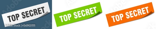 top secret paper peeler sign set. top secret sticker