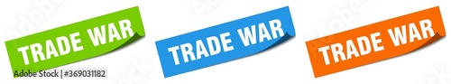 trade war paper peeler sign set. trade war sticker