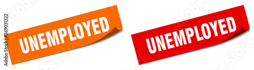 unemployed paper peeler sign set. unemployed sticker