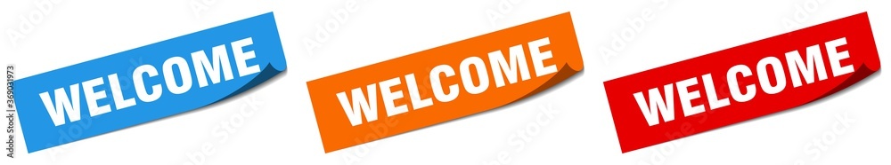 welcome paper peeler sign set. welcome sticker welcome paper peeler sign set. welcome sticker