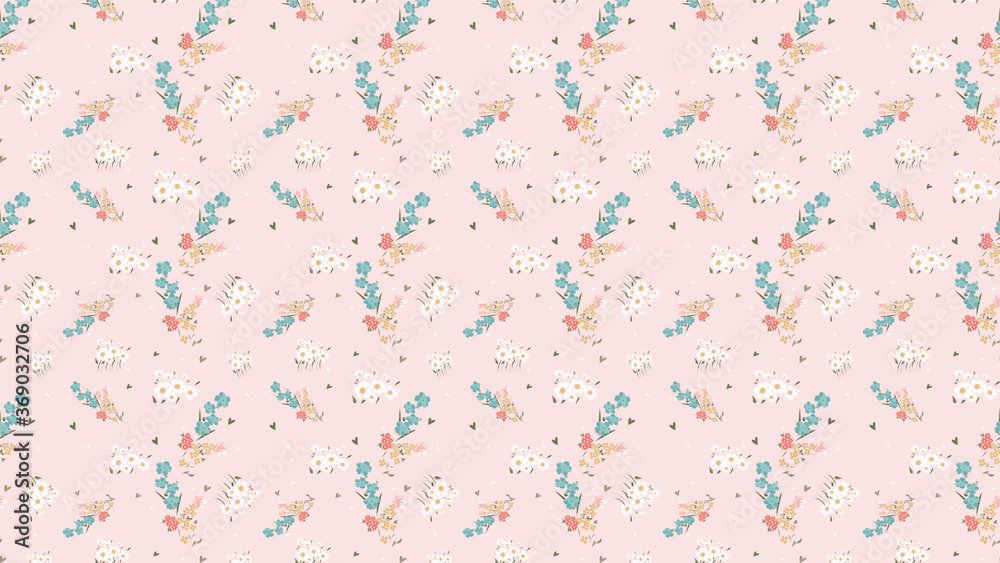 Floral Seamless Color Pattern Vector for Background and Design
