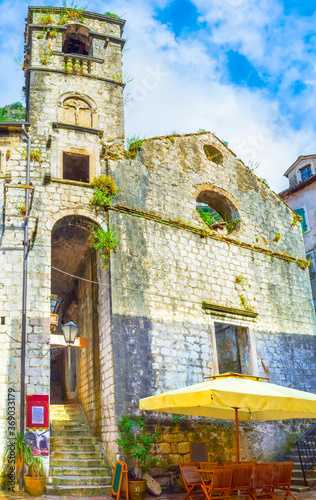 The abandoned church in old Kotor, Montenegro photo