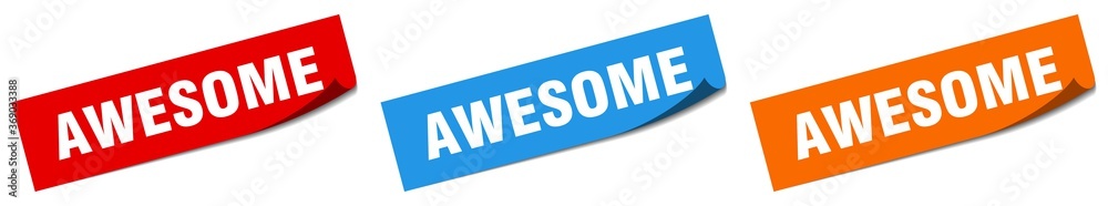 awesome paper peeler sign set. awesome sticker awesome paper peeler sign set. awesome sticker