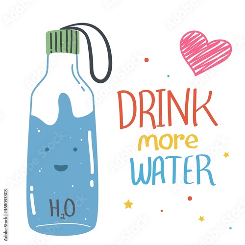Drink more water, vector illustration