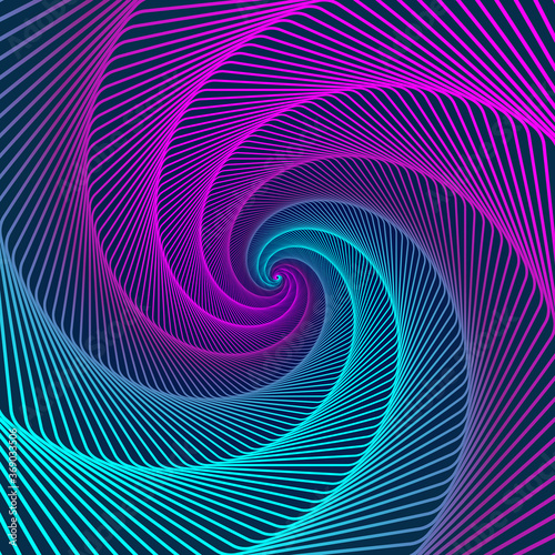 Hypnotic spiral. Swirl hypnotize spirals, vertigo geometric illusion and rotating stripes round pattern vector illustration