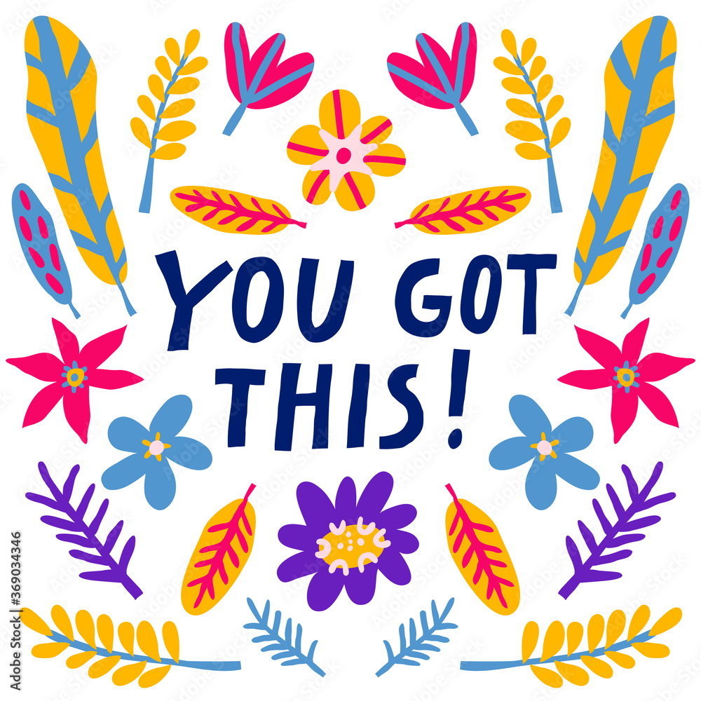 Fotografie You got this! multicolor lettering sign