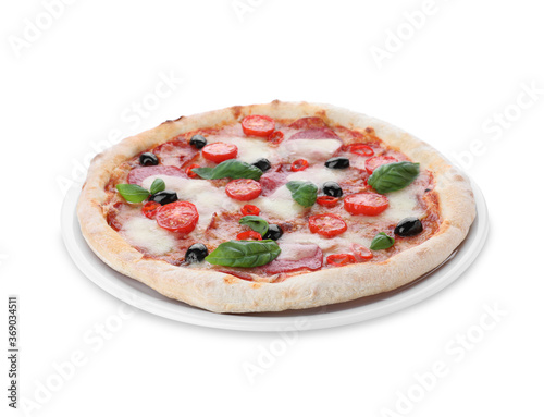 Hot delicious pizza Diablo isolated on white