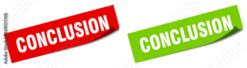 conclusion paper peeler sign set. conclusion sticker