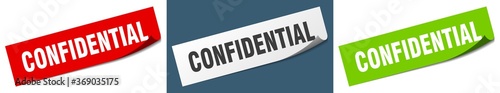 confidential paper peeler sign set. confidential sticker