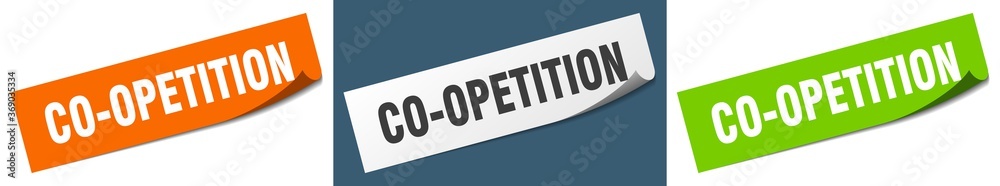 co-opetition paper peeler sign set. co-opetition sticker