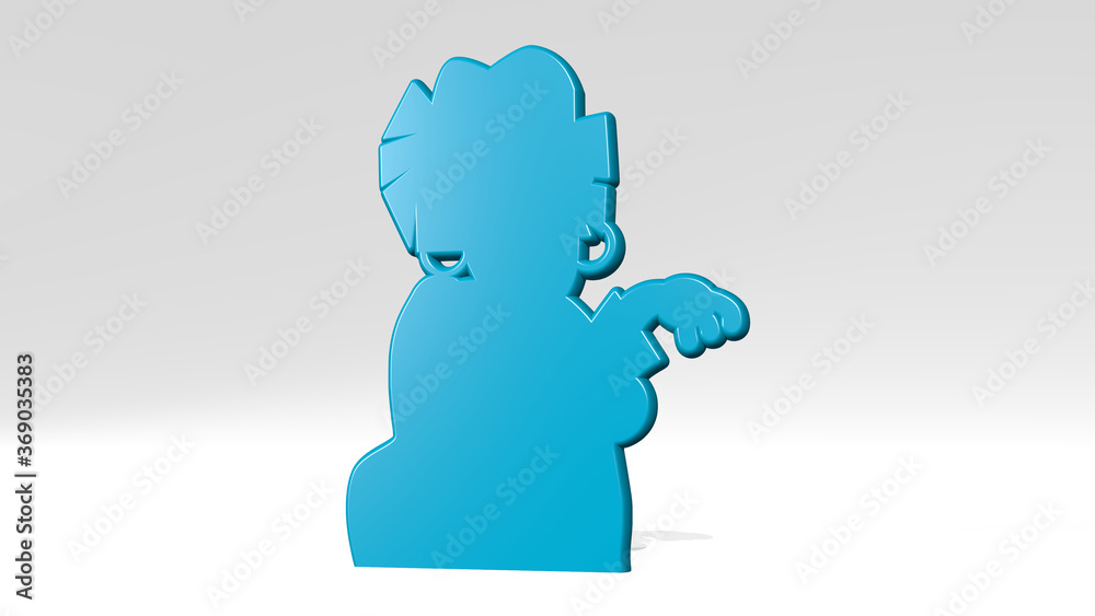 fat woman stand with shadow. 3D illustration of metallic sculpture over a white background with mild texture. food and diet fat woman stand with shadow. 3D illustration of metallic sculpture over a white background with mild texture. food and diet