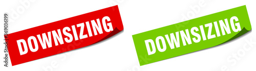 downsizing paper peeler sign set. downsizing sticker