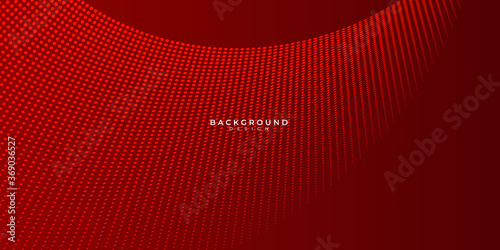 Modern red and crimson pop art background with halftone dots in comic style, vector illustration