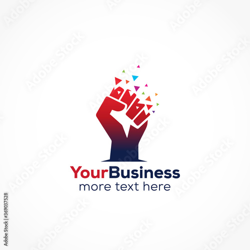 fist pixel hand logo