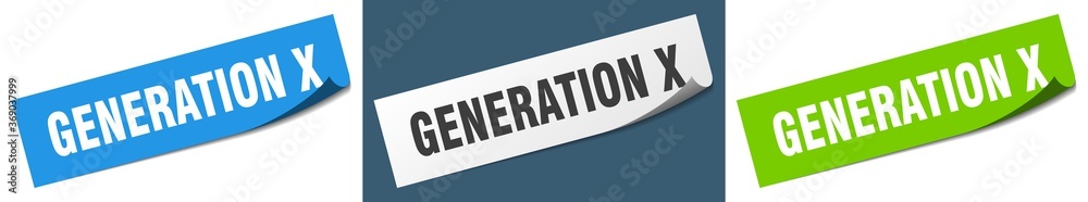 generation x paper peeler sign set. generation x sticker