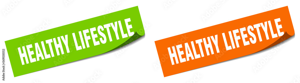 healthy lifestyle paper peeler sign set. healthy lifestyle sticker healthy lifestyle paper peeler sign set. healthy lifestyle sticker