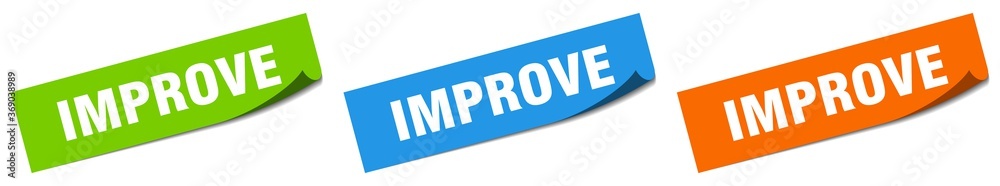 improve paper peeler sign set. improve sticker improve paper peeler sign set. improve sticker