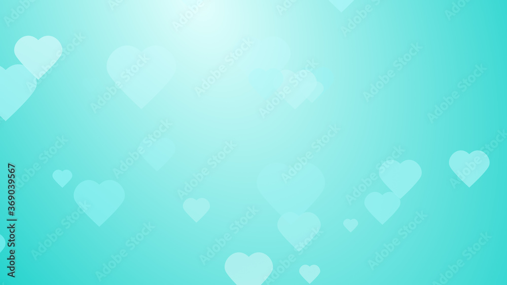 Medical health green blue hearts pattern background. Abstract healthcare technology and science concept.