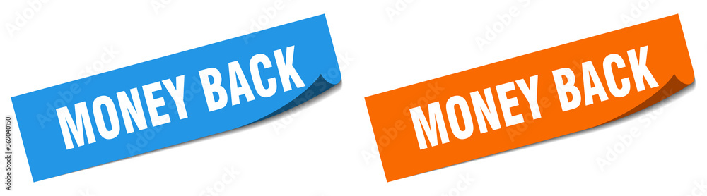 money back paper peeler sign set. money back sticker money back paper peeler sign set. money back sticker