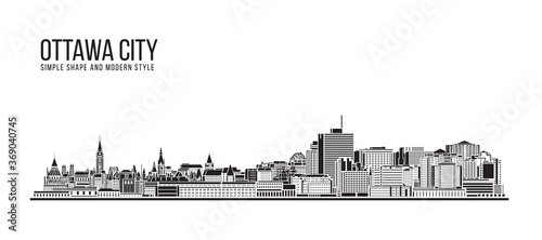 Cityscape Building Abstract Simple shape and modern style art Vector design - Ottawa city
