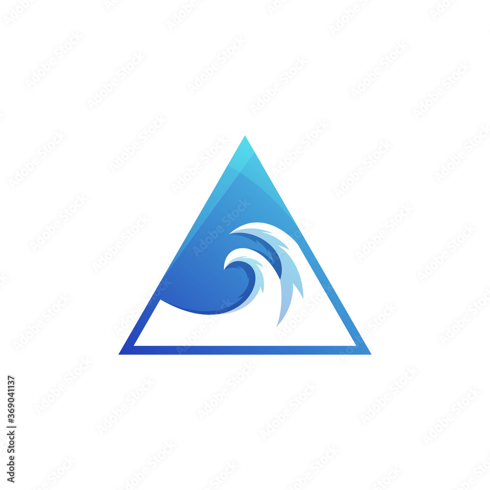 Fototapeta premium awesome waves logo vector illustrator
