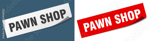 pawn shop paper peeler sign set. pawn shop sticker