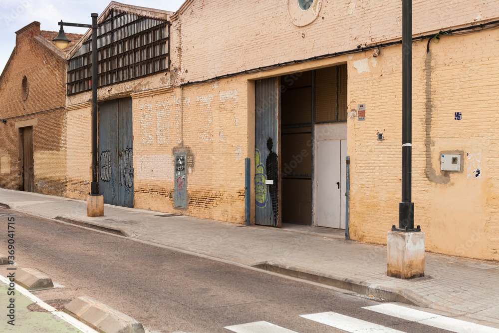 Valencia, Spain - 07/17/2020: The trendy hipster seaside neighborhood of El Cabanyal.