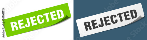 rejected paper peeler sign set. rejected sticker