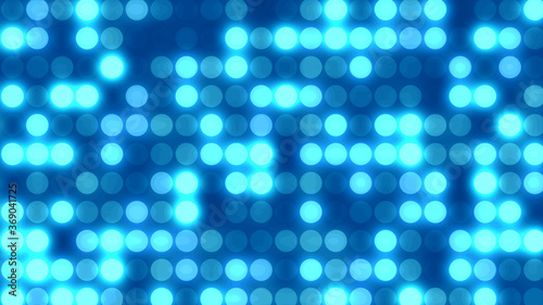 Dot white blue pattern screen led light gradient texture background. Abstract technology big data digital background. 3d rendering.