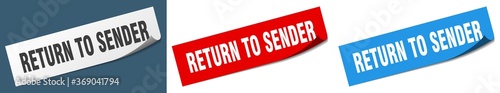 return to sender paper peeler sign set. return to sender sticker