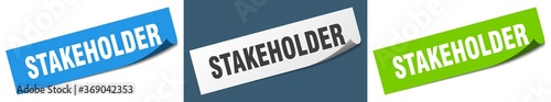 stakeholder paper peeler sign set. stakeholder sticker