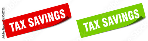 tax savings paper peeler sign set. tax savings sticker