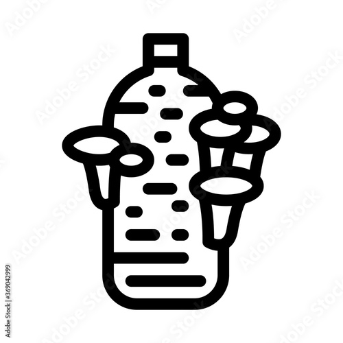 growing mushroom from bag icon vector. growing mushroom from bag sign. isolated contour symbol illustration